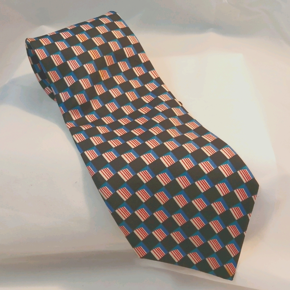 Vtg Christian Dior silk Tie, cubist design